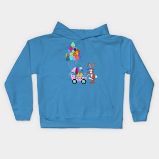 Easter Bunny and Chicks Baby Carriage Stroll Kids Hoodie